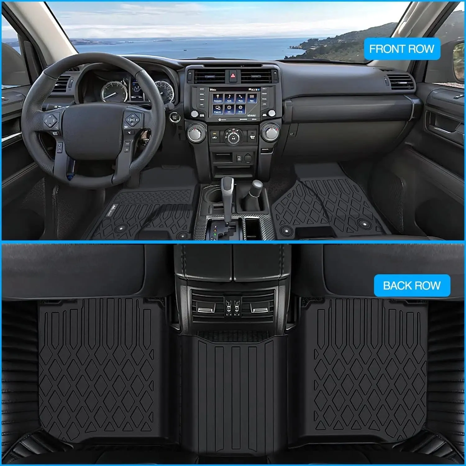 2019-2024 Dodge Ram 1500 Classic Crew Cab 2012-2018 Dodge Ram 1500 2500 3500 TPE Floor Mats