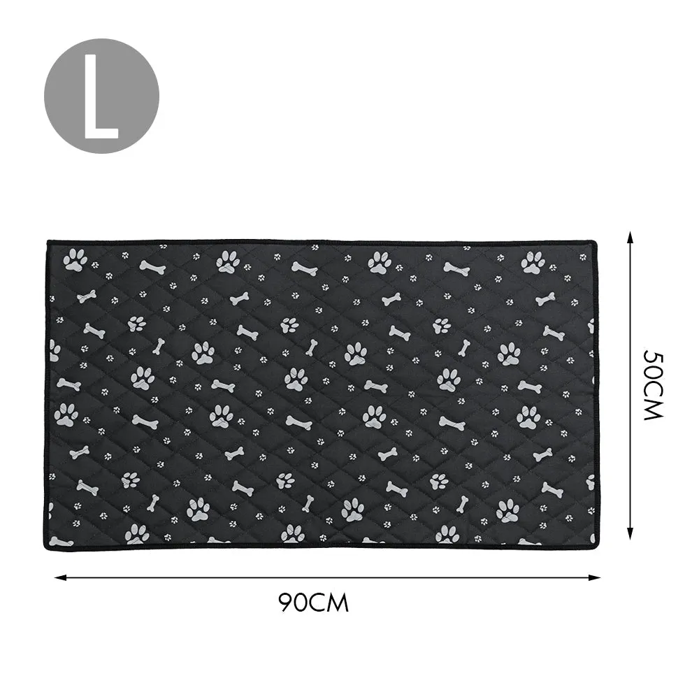 Fiber Pet Cooling Mat Bed for Dogs & Cats - Soft Summer Chilly Pad Cushion, Black, Sizes S/M/L/XL