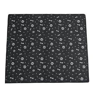 Fiber Pet Cooling Mat Bed for Dogs & Cats - Soft Summer Chilly Pad Cushion, Black, Sizes S/M/L/XL