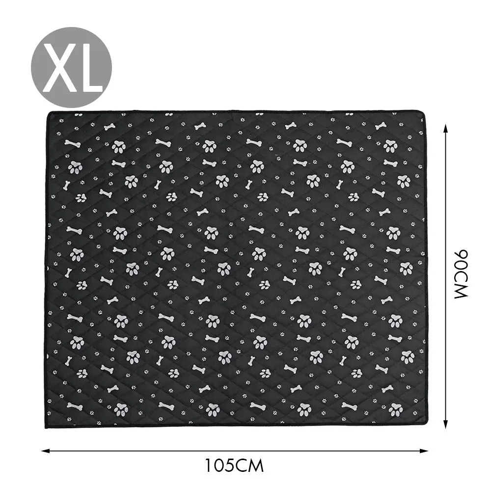 Fiber Pet Cooling Mat Bed for Dogs & Cats - Soft Summer Chilly Pad Cushion, Black, Sizes S/M/L/XL