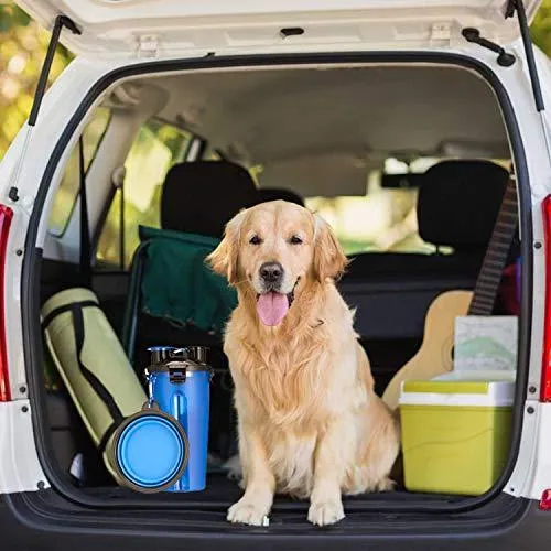 UPSKY Dog Water Bottle Dog Bowls for Traveling Pet Food Container 2-in-1 with Collapsible Dog Bowls, Outdoor Dog Water Bowls for Walking Hiking Travelling