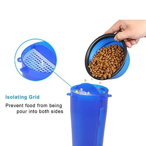 UPSKY Dog Water Bottle Dog Bowls for Traveling Pet Food Container 2-in-1 with Collapsible Dog Bowls, Outdoor Dog Water Bowls for Walking Hiking Travelling