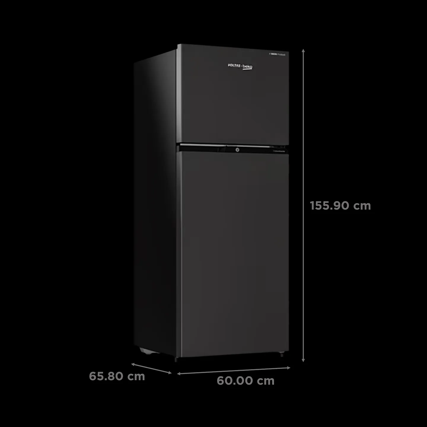 Voltas Beko RFF295D/W0XBR 250 Litres 2 Star Frost Free Double Door Refrigerator Wooden Black